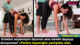 Arkadaşının Annesine yoga yaptırırken arkadan dayadı